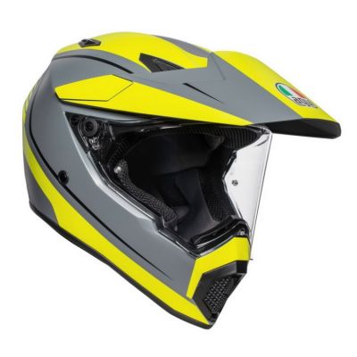 AGV AX9 Pacific Road (matná) adventure helma šedá/fluo-žlutá vel.XS